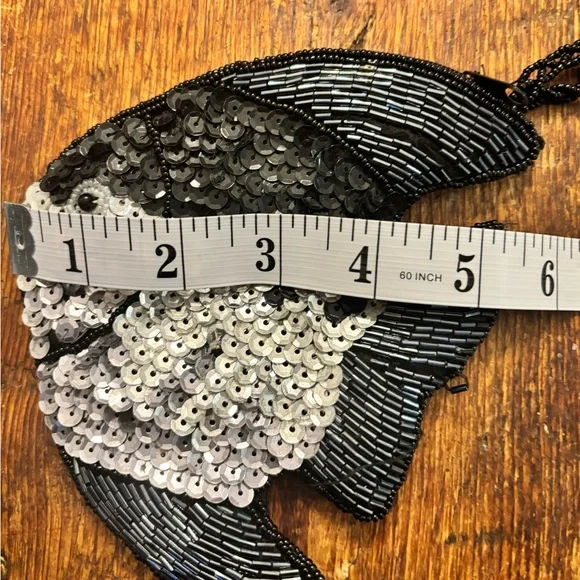 Purse Satin Beaded Fish Wristlet Wee Tiny Bag💄#dontforgetyourlipgloss💄#fire - Picture 7 of 10